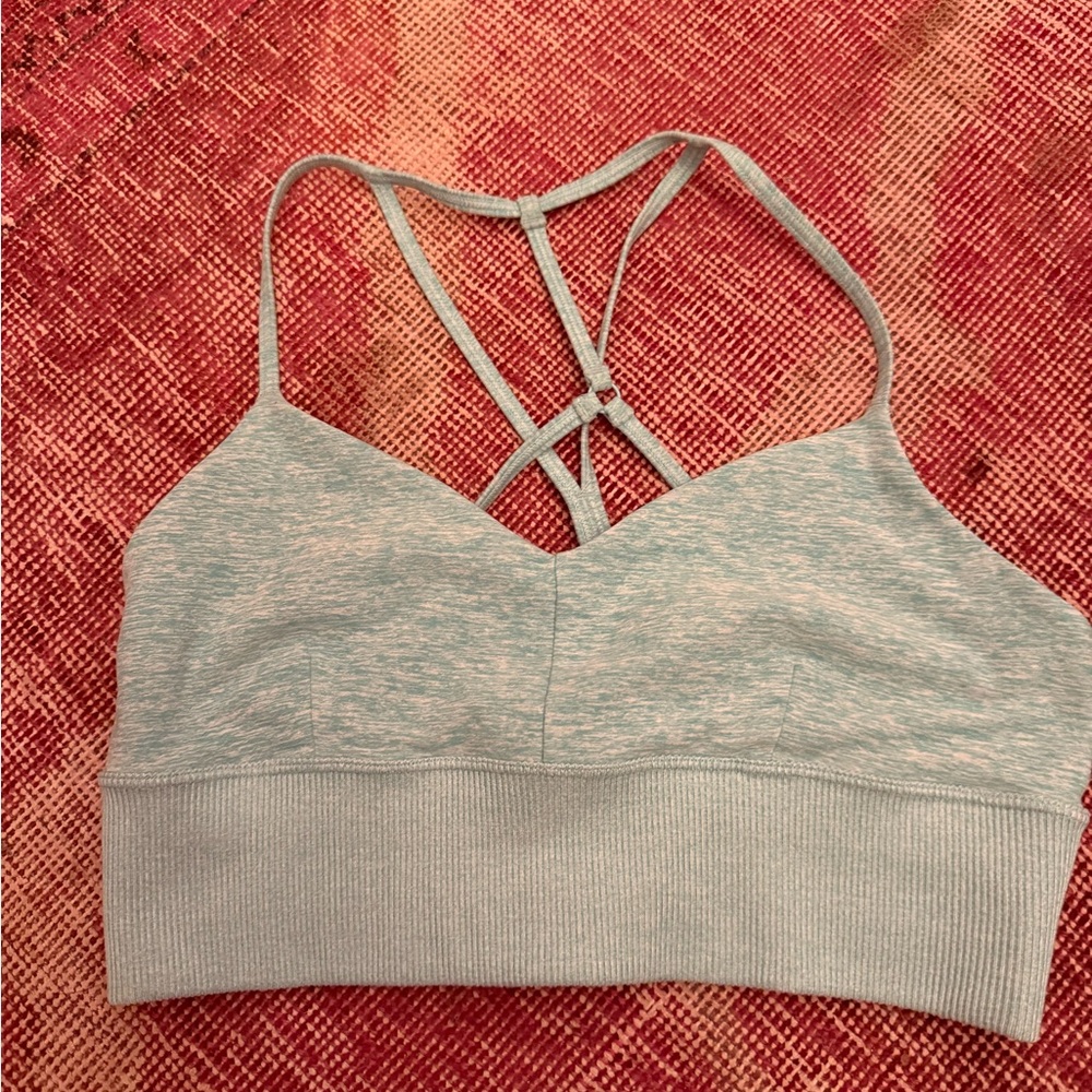 ALO Yoga AloSoft Baby Blue Sports Bra